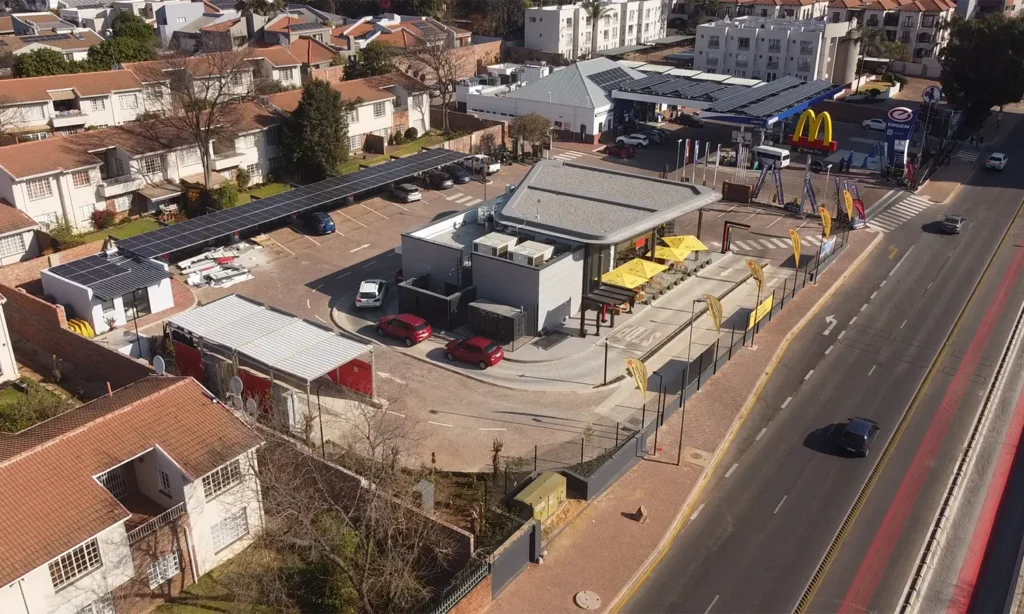 Engen Katherine Street project after aerial view in Sandton