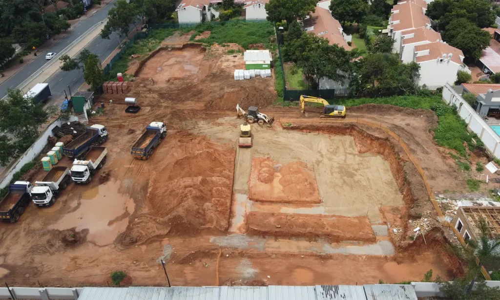 Retail service station development Gauteng earthworks stage