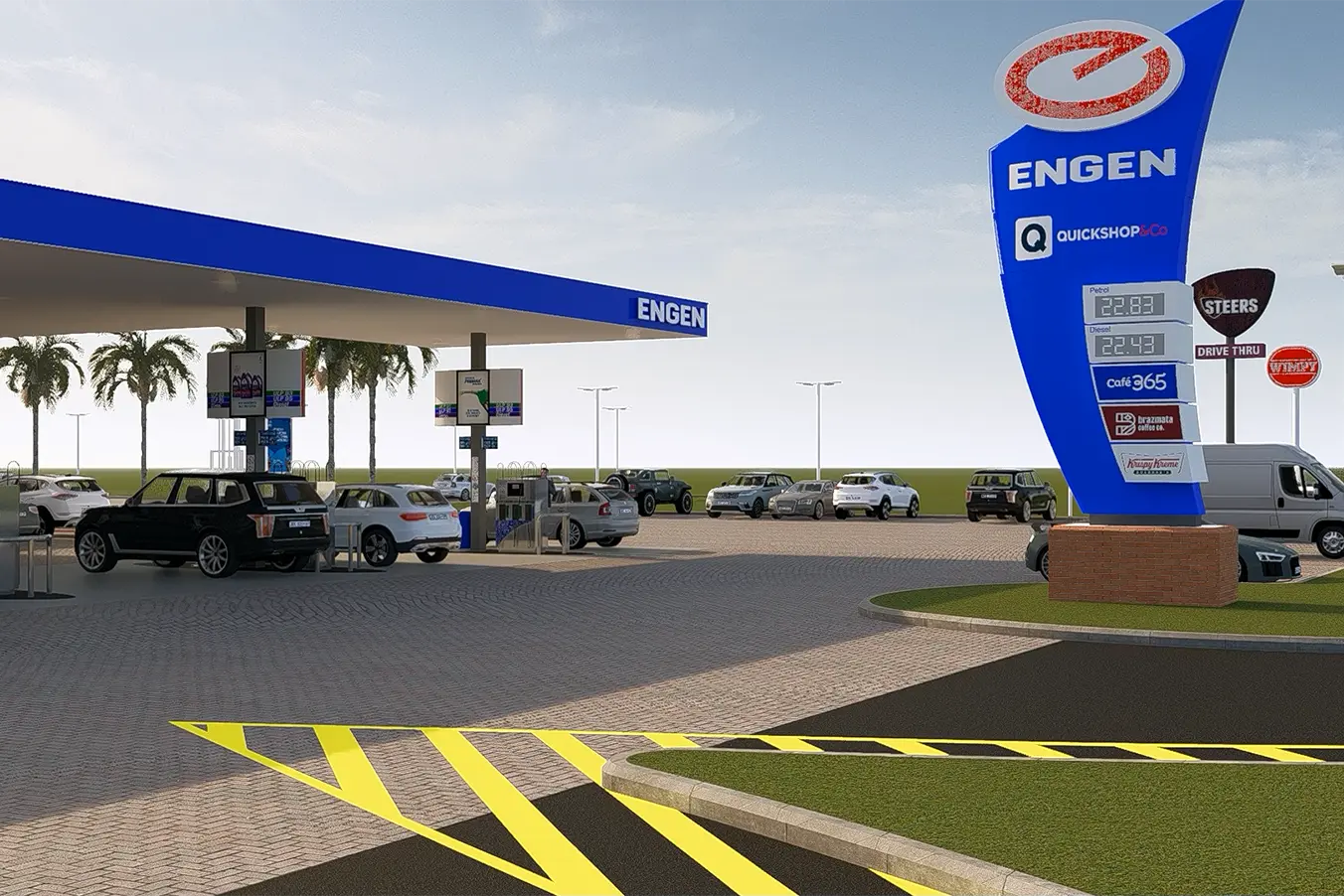 3D image of entrance of retail fuel station project Carlswald 3D image of entrance of retail fuel station project Carlswald