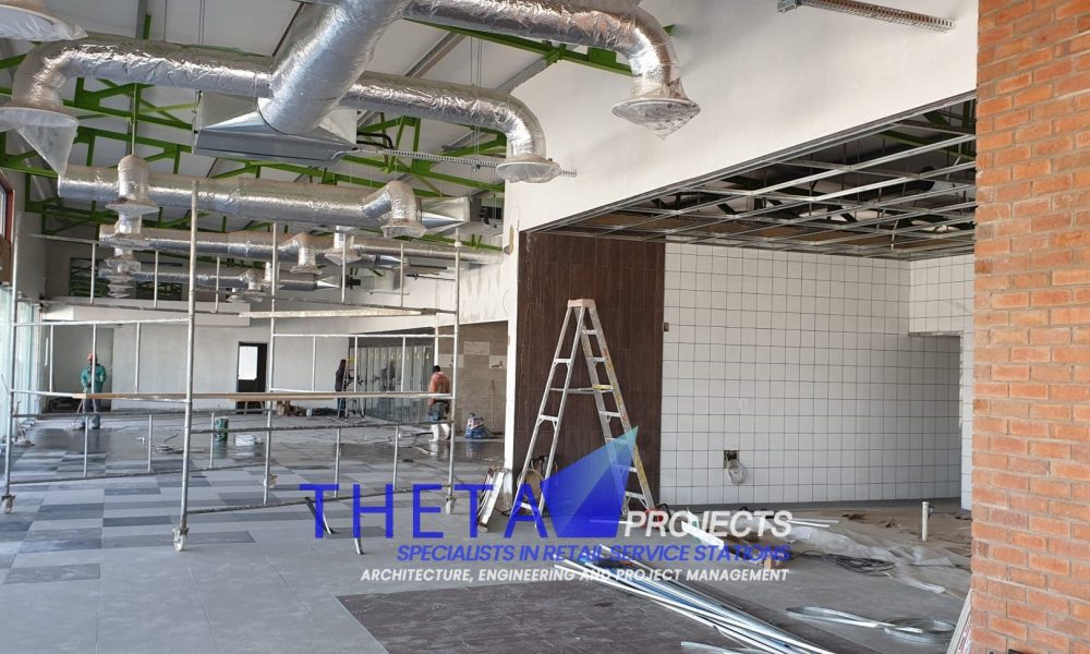 Theta Projects Brand New Site in Brits, North West Province for Client Econo. Petrol Station Development in Brits shops and restaurants
