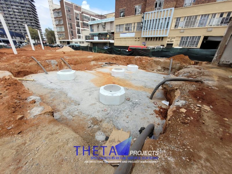 Theta Projects Brand New Site in Doornfontein for Client Ashtron, Petrol Station. Breaking Ground 2