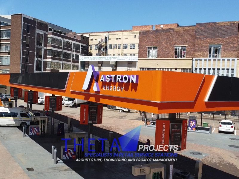 Theta Projects Brand New Site in Doornfontein for Client Ashtron. Finished Petrol Station 1