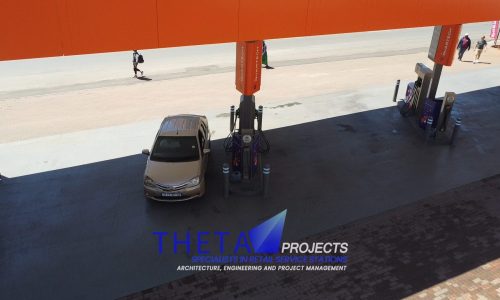Theta Projects Brand New Site in Doornfontein for Client Ashtron. Finished Petrol Station Serving Petrol