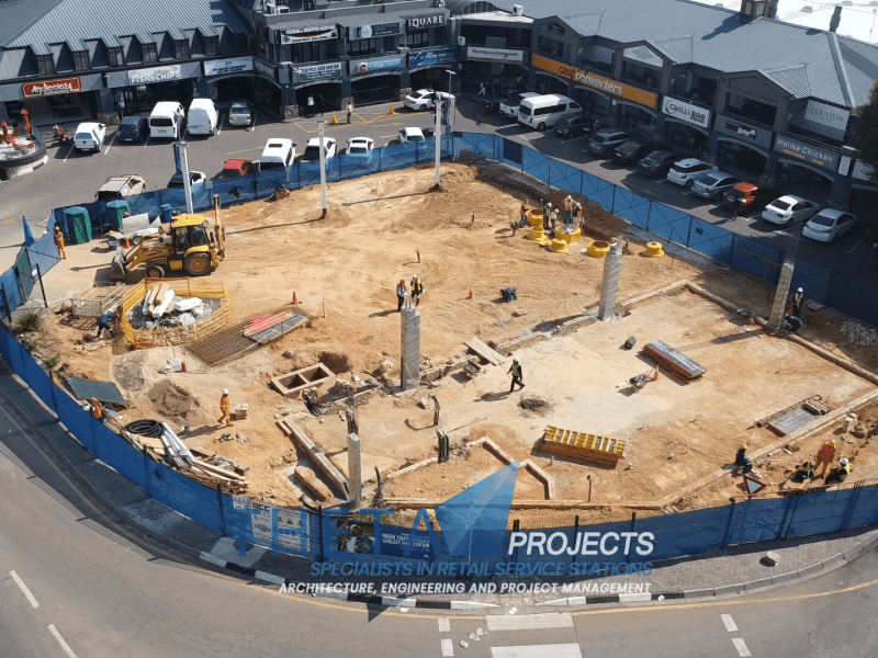 Theta Projects Brand New Site in Sunninghill, Gauteng Province. Foundation laid for shop for petrol station