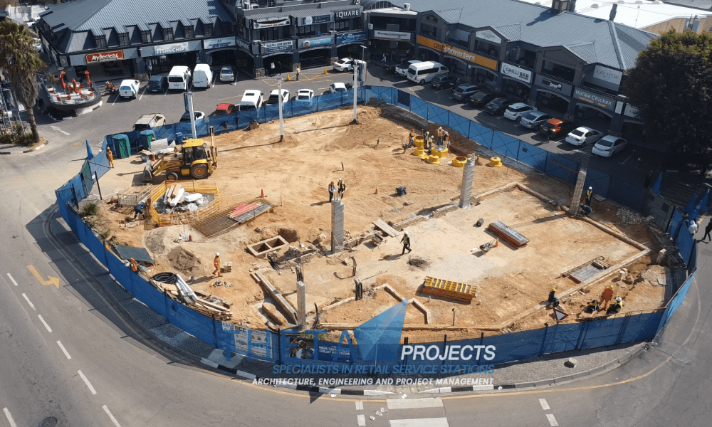 Theta Projects Brand New Site in Sunninghill, Gauteng Province. Foundation laid for shop for petrol station