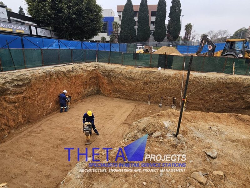 Theta Projects Brand New Site in Sunninghill, Gauteng Province. Pump & Tank - breaking ground 1