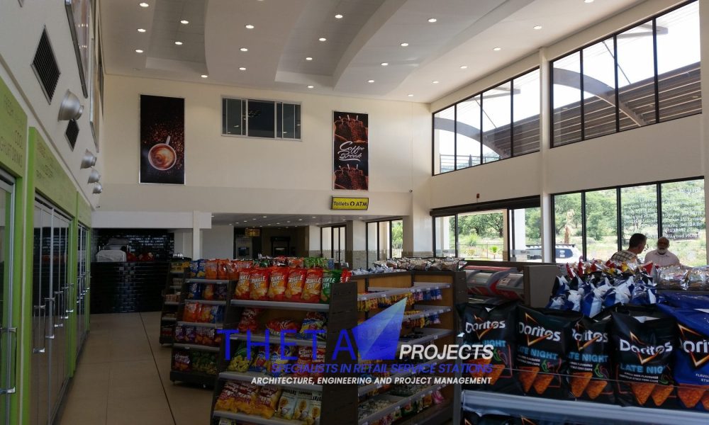 Theta Projects Brand New Site in Zeerust, North West Province for client Shell - Shell Ultra. Petrol station Pumps Finished construction shop 2
