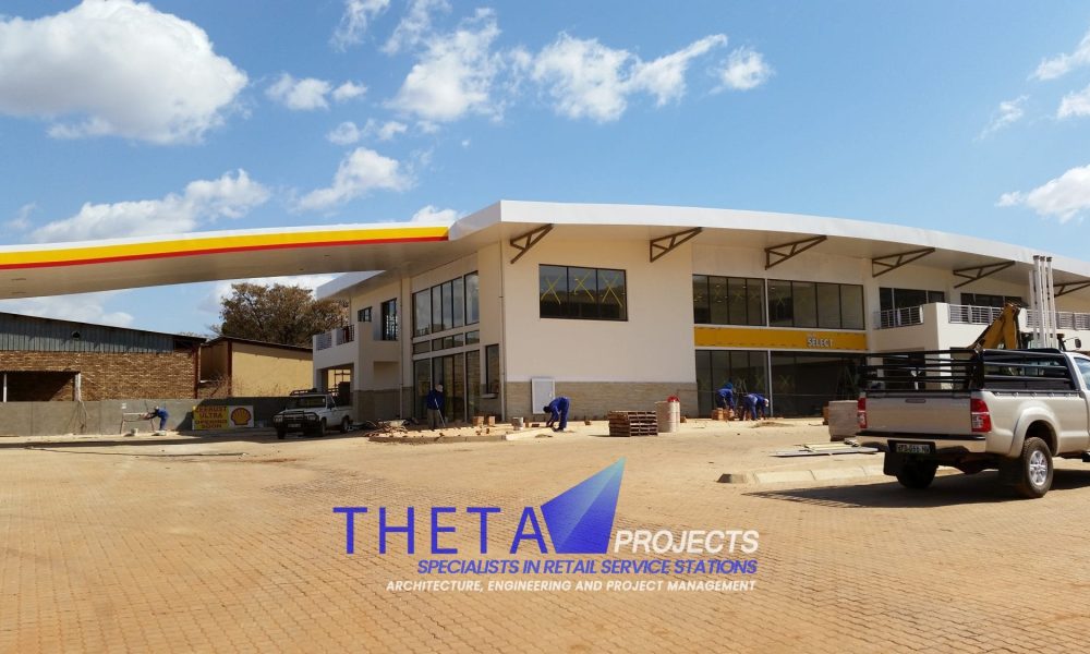 Theta Projects Brand New Site in Zeerust, North West Province for client Shell - Shell Ultra. Petrol station shell just before completion (2)