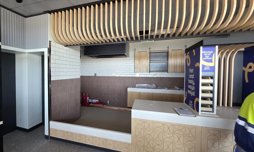 retail fuel station Kempton Park bakery counter design development with branded interior finishes