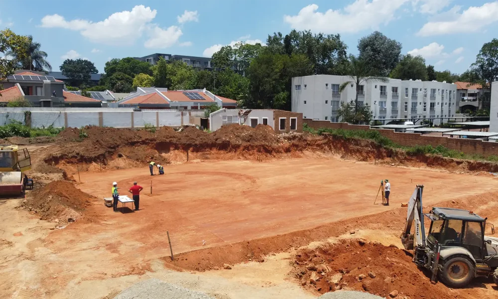 Service station construction coordination earthworks Sandton