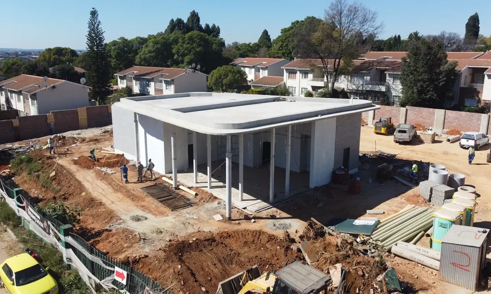 Service station project management Sandton building progress
