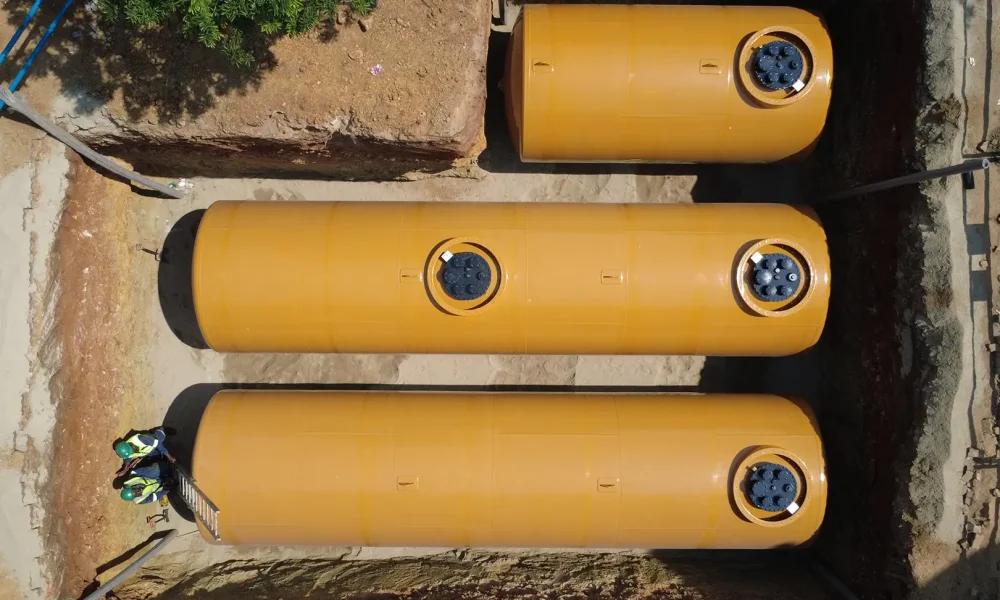 Three underground tanks prepared for the retail fuel station project Jeff Masemola